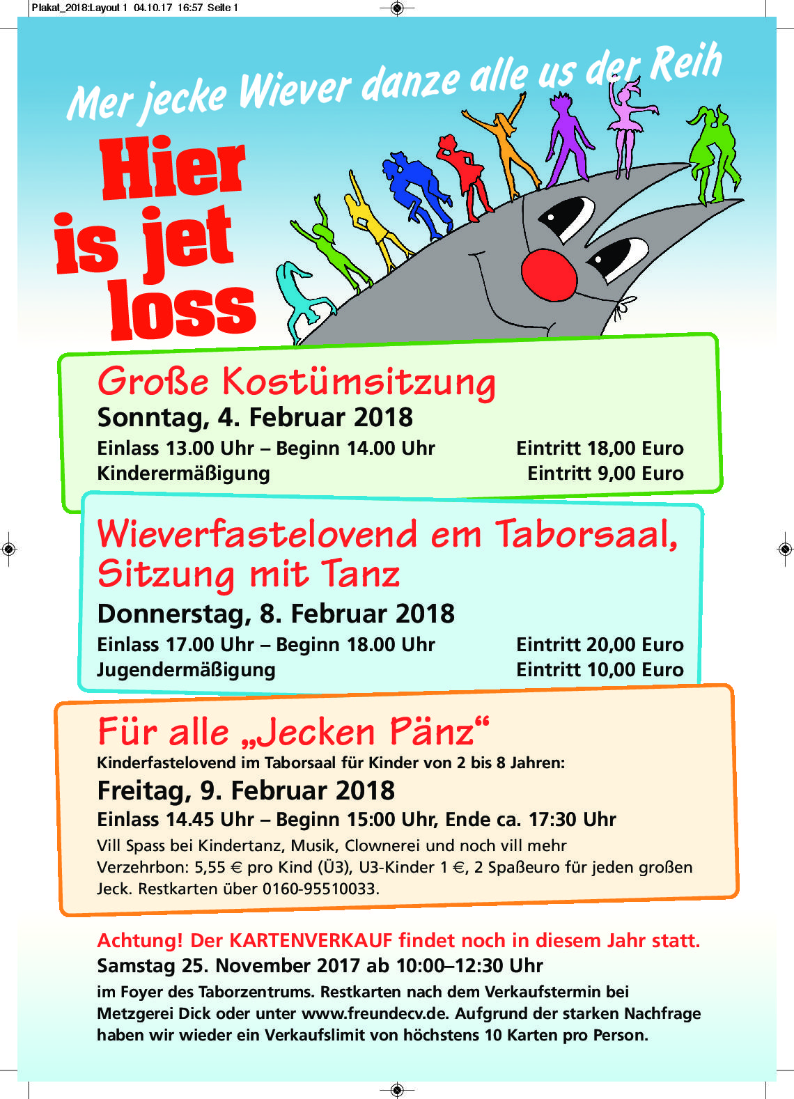 Wieverfastelovend em Taborsaal, Sitzung mit Tanz